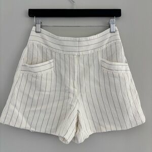 Club Monaco High Waist White Striped Shorts